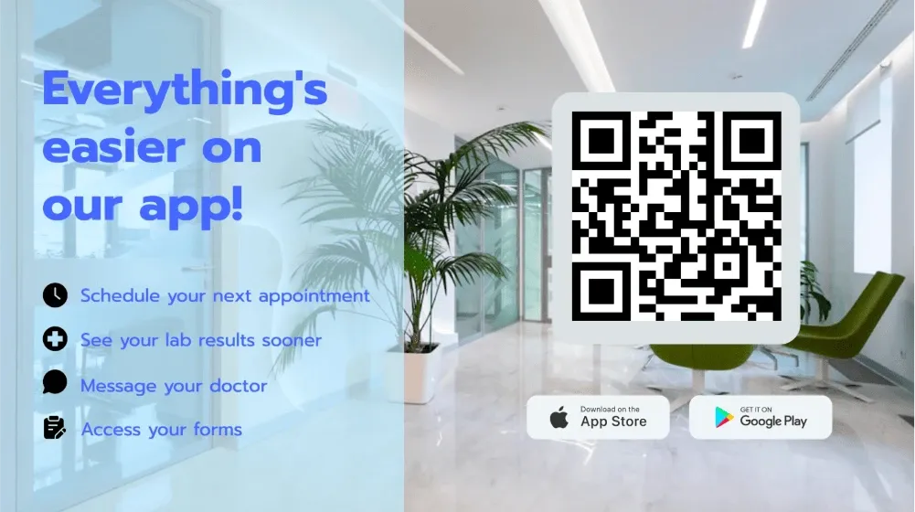 Waiting room digital signage template for hospital app download