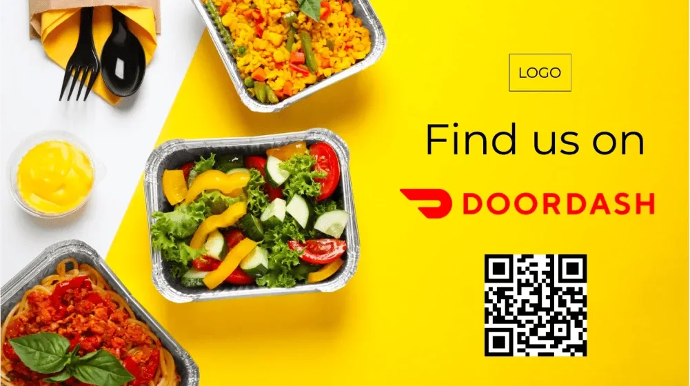 Digital signage template for restaurant Door Dash app