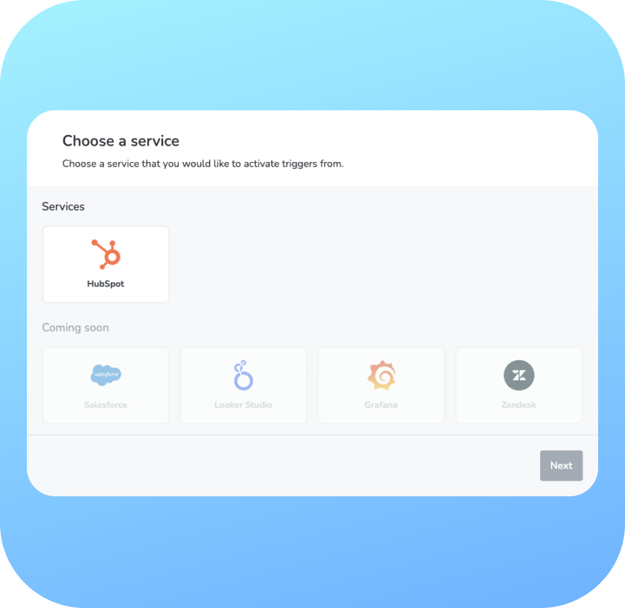 Monitor any data source for key trigger events with Fugo's triggering system.
