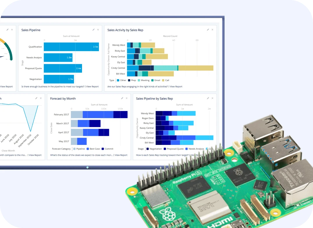 A Raspberry Pi 5 board lies slightly at an angle